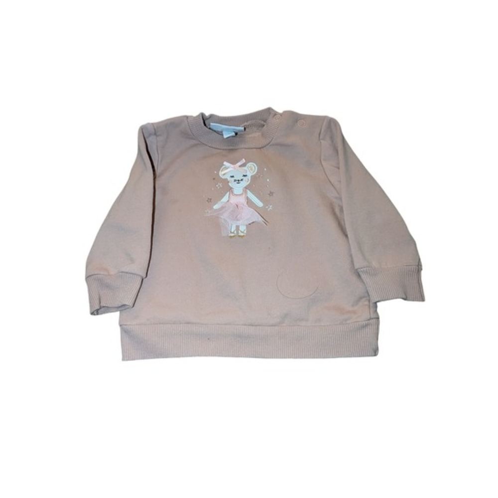 Sterling Baby‎ Girls Mauve Pink Ballerina Mouse Tutu Sweatshirt Pullover 9M